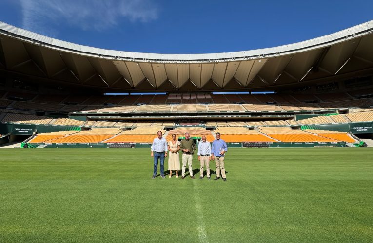 El alcalde de Sevilla, José Luis Sanz, inspecciona los trabajos realizados por el Ayuntamiento para mejorar los accesos al estadio de la Cartuja