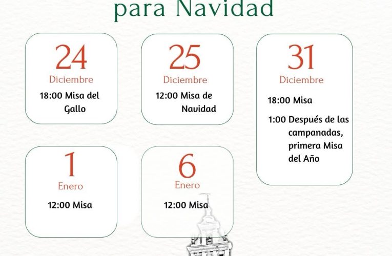 Horario especial de Misas en el Santuario