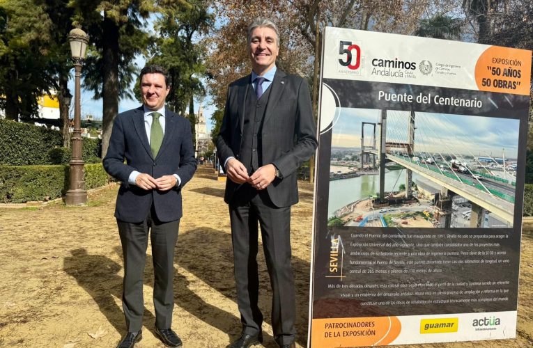 El delegado de Urbanismo inaugura en Sevilla la exposición que celebra el 50 aniversario del Colegio de Ingenieros de Caminos de Andalucía, Ceuta y Melilla
