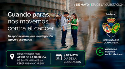La Hermandad de la Macarena se suma este jueves a la Cuestación a beneficio de la Asociación Española Contra el Cáncer